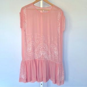 Free People Jazz Age Lawn Party dress XS sheer pink